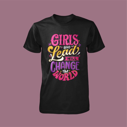 99NONPROFITS WINNER: Typography T-Shirt Design For Leading Ladies Organization