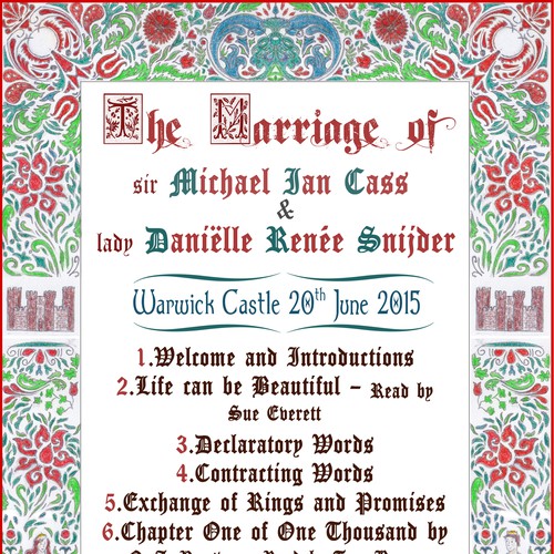 Medieval themed wedding invitation