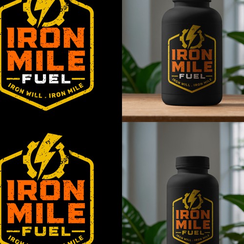 Bold, Industrial Logo for a Trucker Supplement Brand