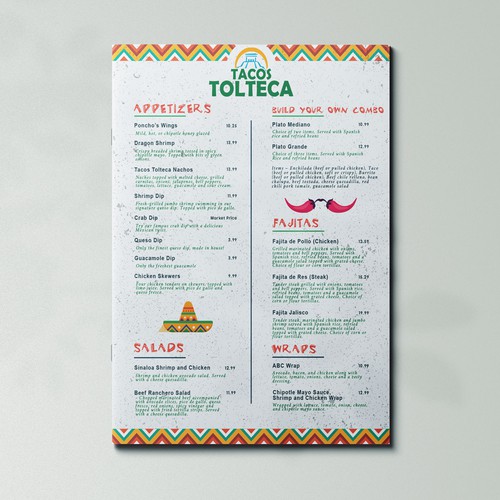 Tacos Tolteca Mexican Restaurant New Menu