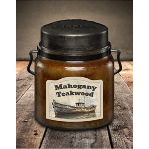 Mahogany teakwood candle label