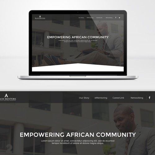 Modern and bold design for black social website