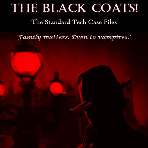 Create an awesome cover for my next novel, The Standard Tech Case Files: The Black Coats!