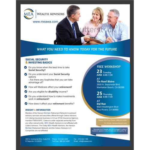 Create a Flyer Template to help Rebrand a Retirement Planning Company