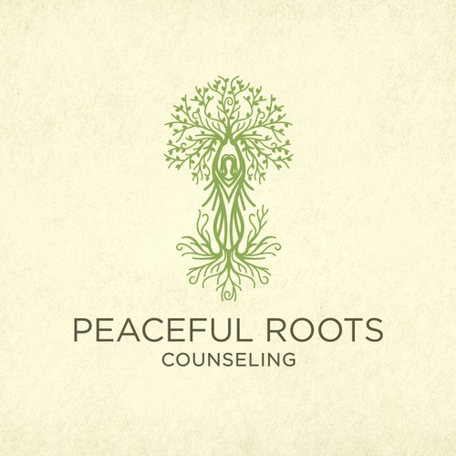 Private Counseling Practice Needs a Warm, Soft, Nature-themed Logo and Website Template with Tree, Root and Yoga Imagery