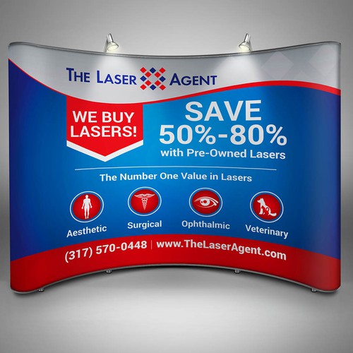 Design a bold, eye-catching trade show display for The Laser Agent!