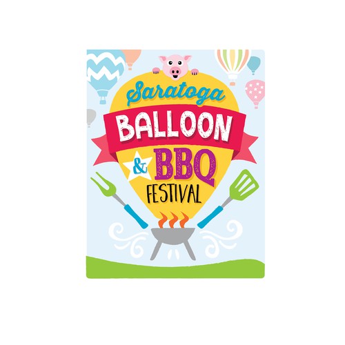 Logo concept for Saratoga Balloon & BBQ Festival