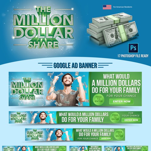 Create a set of Web Banners giving away $1,000,000 - Inspirational, Emotional, and Engaging!