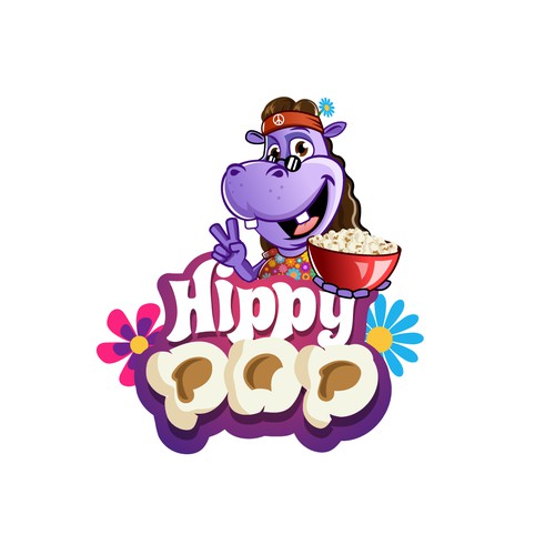 Logo for hippie popcorn