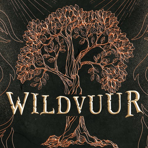 Book cover for fantasy debut inspired by ancient trees, fire, stone, magic and two brothers saving the world...