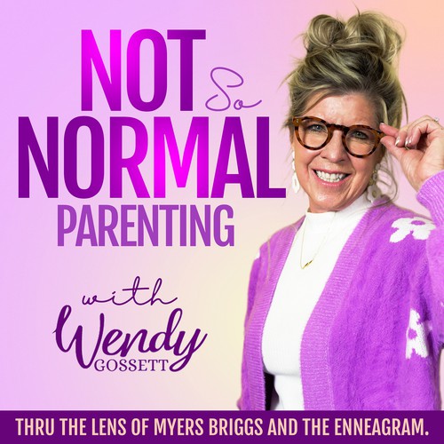 Bright, clean podcast cover art for fun parenting podcast called Not So NormalParenting