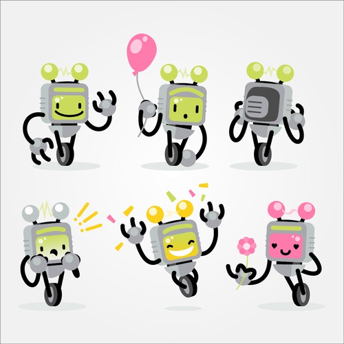 Cute robot character concepts