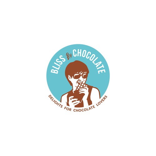 Vintage logo for Bliss By Chocolate, A chocolate lounge.
