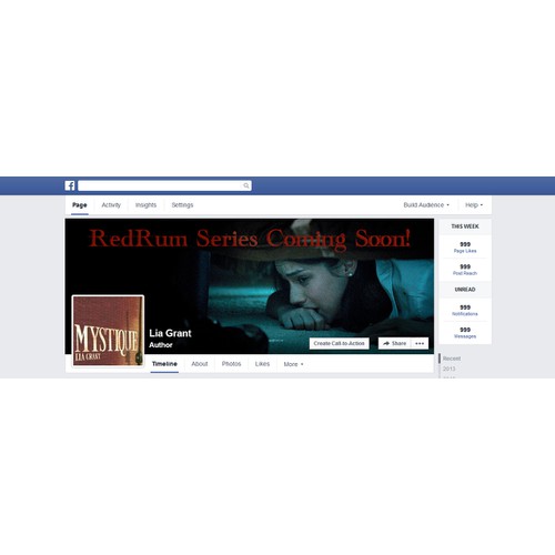 Create a suspenseful Facebook cover for a crime fiction novel