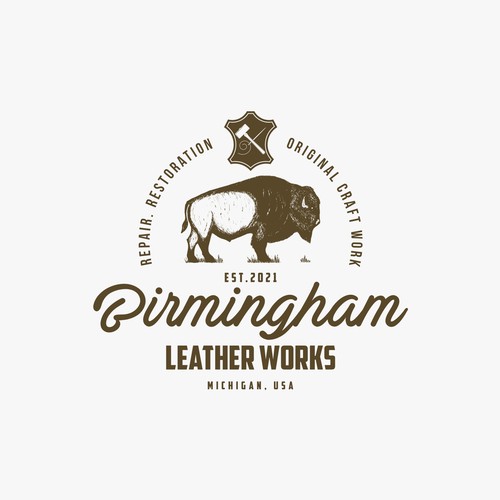 Hand-drawn logo for leather works