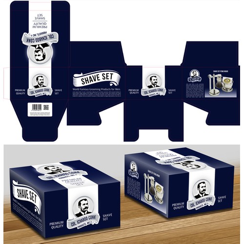 Classic, cool, and old-school!  Shaving company needs new packaging!