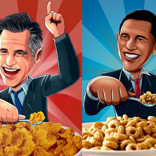 Obama and Romney caricature illustrations!