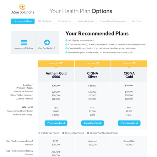 Web Based Health Insurance Selection Application Design