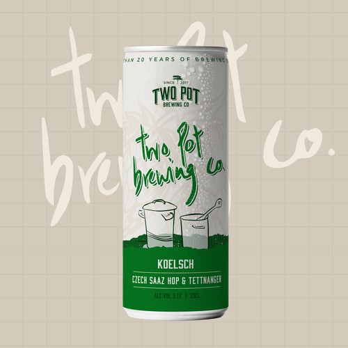 Label Design for Two Pot Brewing Co - Microbrewery