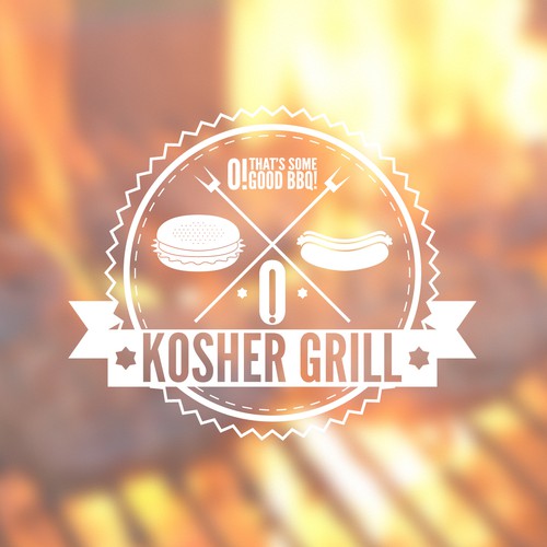 Create a hip logo and business card design for a Kosher Hot Dog & burger  cart in LA