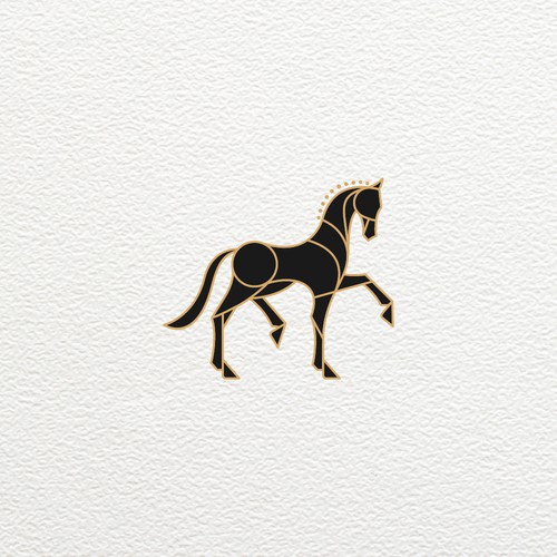 Simple and elegant horse logo.