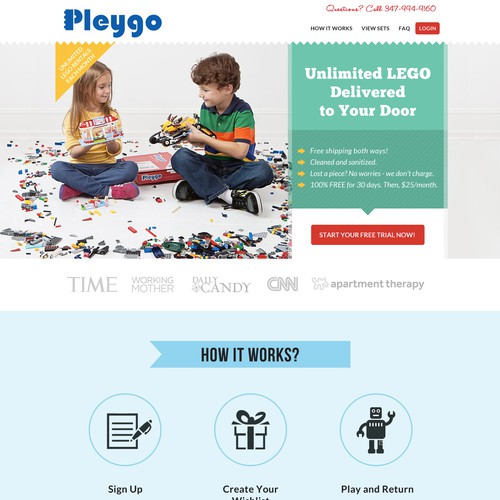 Website Design for Plego (LEGO rental website)