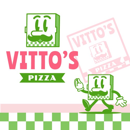 Retro character for a pizzeria