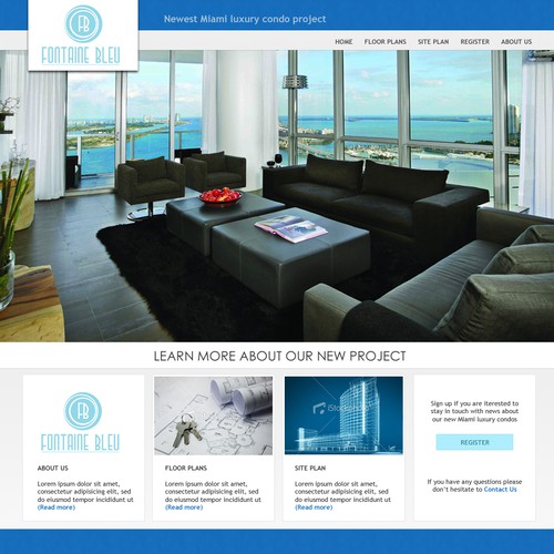 Help Fontaine blue condo project with a new website design
