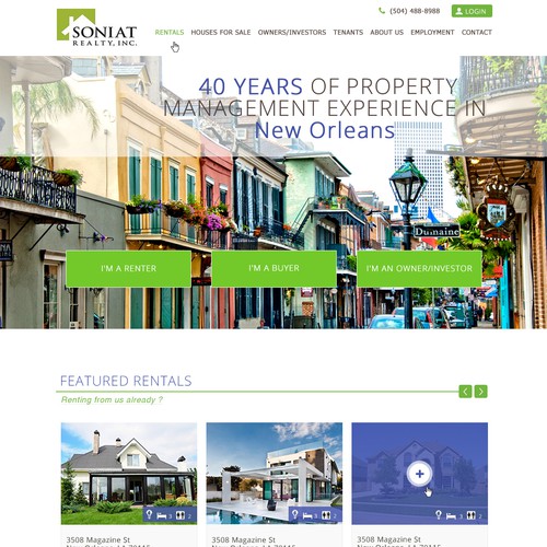 New Orleans Website Landing Page