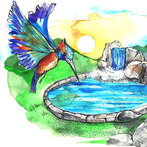 Illustration Design - Pond Scene