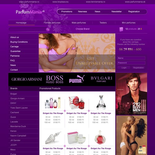 Perfume WEBSHOP design 