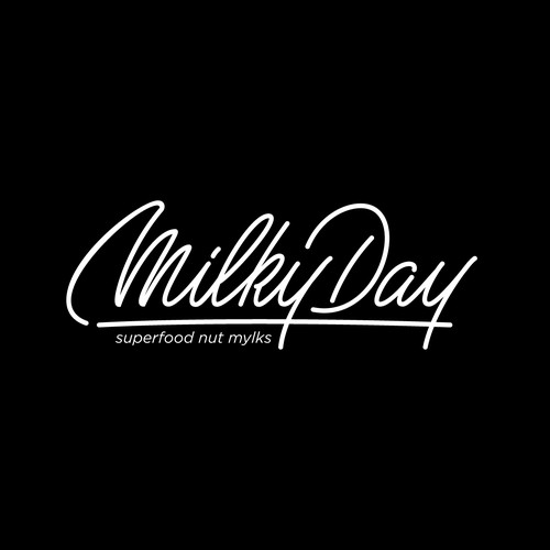 Hand-written logo design for a nut milk brand