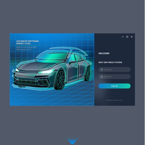 Login Screen illustrations for Aeoncut PPF & Window Tint Software