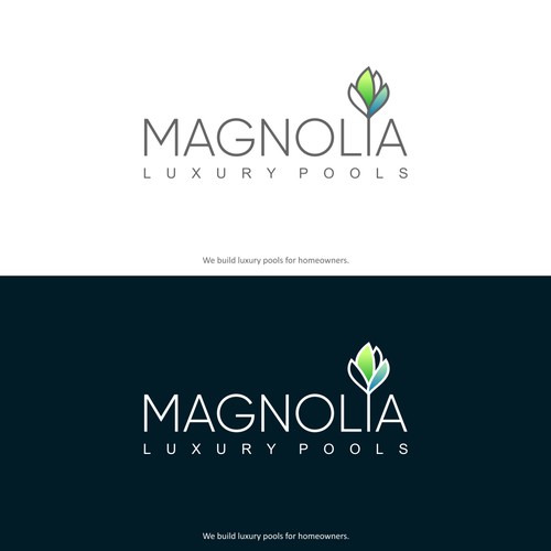 Magnolia Luxury Pools Logo Design