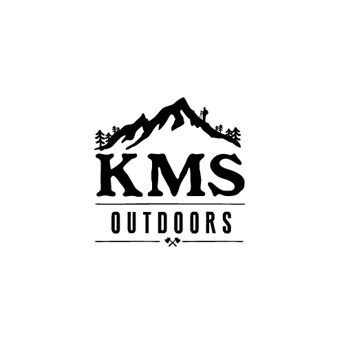 Create an outdoor adventure logo for KMS Outdoors