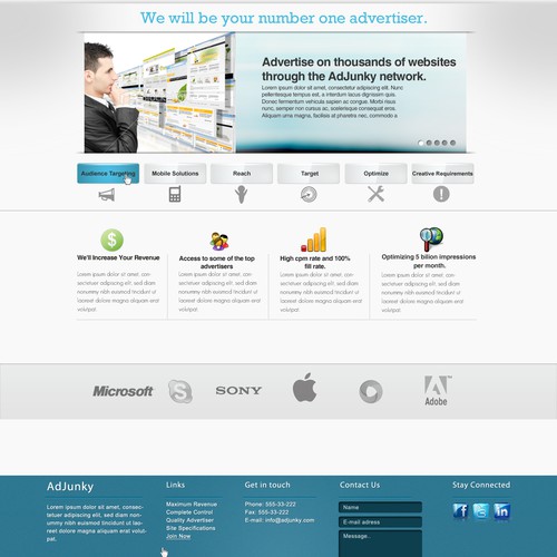 Website Design For AdJunky Advertising Website