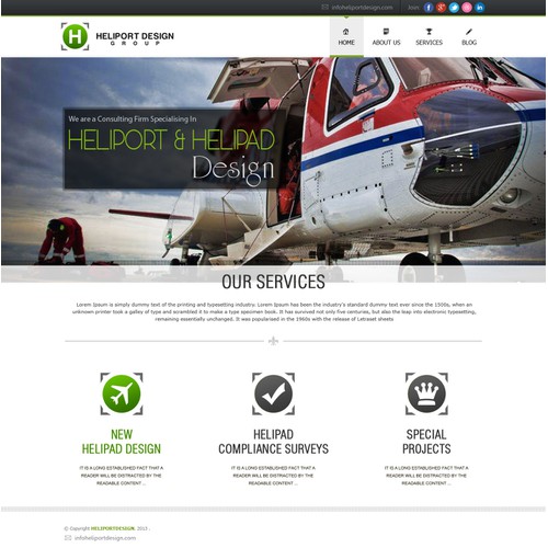 Create the next website design for Heliport Design Group (www.heliports.com.au)