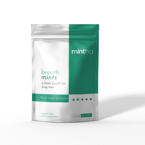 mint breath packaging pouch design
