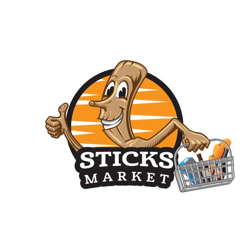 Mascot logo concept for a shopping market