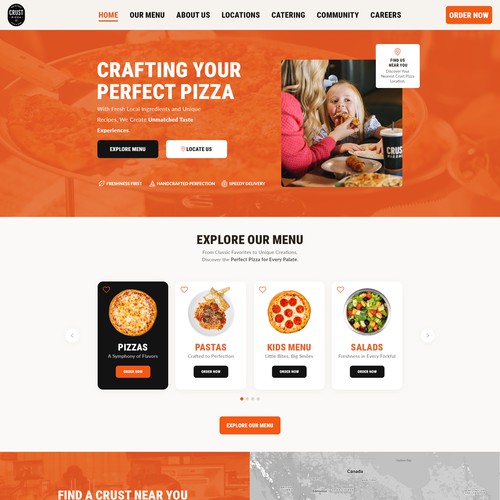 Home Page Design for Crust Pizza