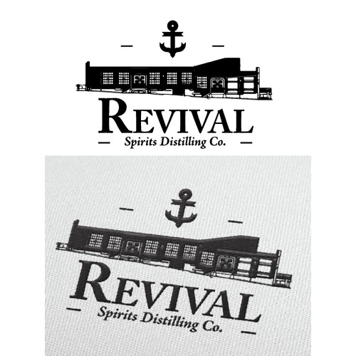 Old School craft distillery logo for Revival Spirits Distilling Co.