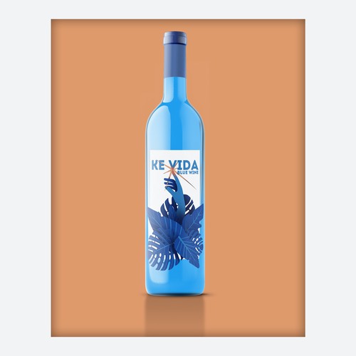 Label concept for Blue Wine "Ke VIda"