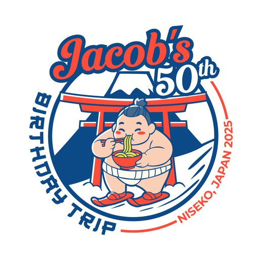 sumo japan fun mascot logo design