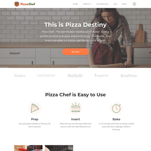 Website Design Concept for Pizza Chef
