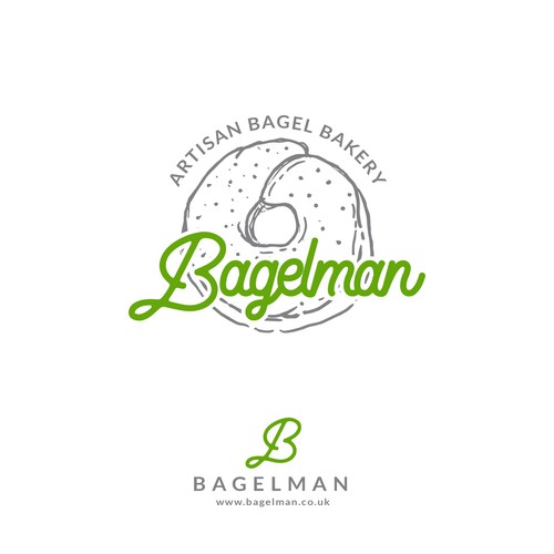 classic logo for a small artisan bagel bakery