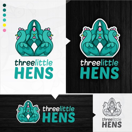 Logo concept for Three little hens