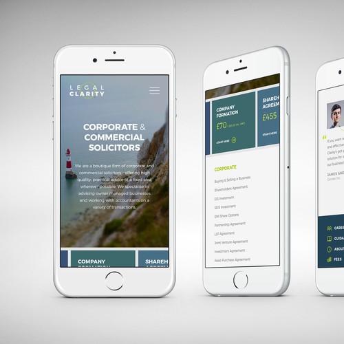 Website design and mobile version for legal company