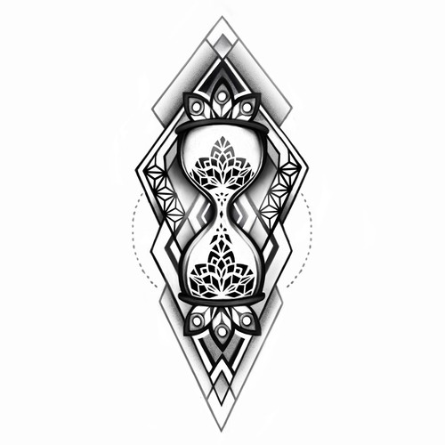 Clock Mandala tattoo design 