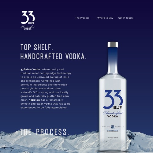 Website design for 33Below Spirits