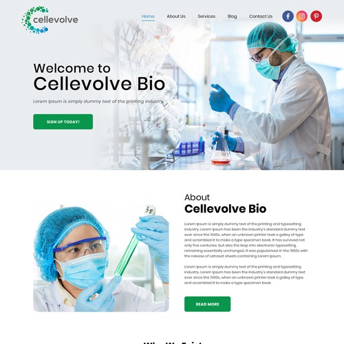 Landing page design